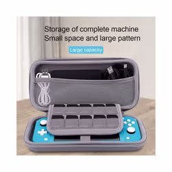 Protective Travel Case Handheld Hard Shell Game Cards Case Carrying Case Storage Bag for Nintendo Switch Lite - black