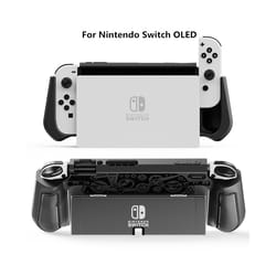 For Nintendo Switch Case TPU Grip Protective shell Shockproof Armor Back Cover for nintendo switch Oled case dust-proof - Switch Oled Black