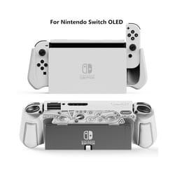 For Nintendo Switch Case TPU Grip Protective shell Shockproof Armor Back Cover for nintendo switch Oled case dust-proof - Switch Oled White