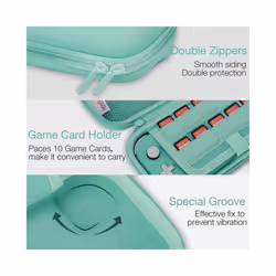 HEYSTOP Carrying Case Compatible with Nintendo Switch Lite, Portable Nintendo Switch Lite Bag for Switch Lite with Storage - Green