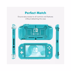 Protective Case for Nintendo Switch Lite Accessories with 3 Game Card Slots Grips Cover for Nintendo Switch Case - black