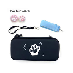Cat Paw Bag for Nintendos NS Lite Console Joycons Protect Game Bag For NS Switch Storage Bag Lanyad String Game Card Case - Black for Switch