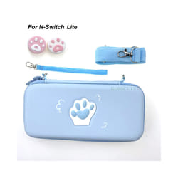 Cat Paw Bag for Nintendos NS Lite Console Joycons Protect Game Bag For NS Switch Storage Bag Lanyad String Game Card Case - Blue for NS Lite