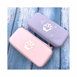 Cat Paw Bag for Nintendos NS Lite Console Joycons Protect Game Bag For NS Switch Storage Bag Lanyad String Game Card Case - Blue for NS Lite