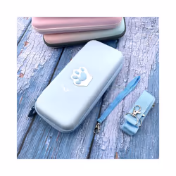 Cat Paw Bag for Nintendos NS Lite Console Joycons Protect Game Bag For NS Switch Storage Bag Lanyad String Game Card Case - Blue for NS Lite