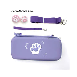 Cat Paw Bag for Nintendos NS Lite Console Joycons Protect Game Bag For NS Switch Storage Bag Lanyad String Game Card Case - Purple for NS Lite