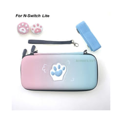 Cat Paw Bag for Nintendos NS Lite Console Joycons Protect Game Bag For NS Switch Storage Bag Lanyad String Game Card Case - Pinkblue for NS Lite