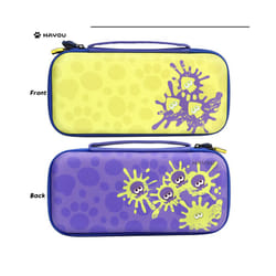 Storage Bag for Nintendo Switch Portable Waterproof Hard Shell for NS Oled Pro Controller/Joycon Carrying Bag - Yellow-Purple Bag