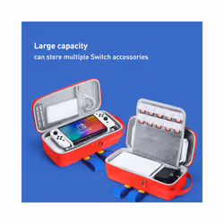 For Nintendo Switch OLED Handheld Storage Bag Large CapacityÂ Carrying Hard Case Built-in Bracket for NS Switch Game Accessories - D