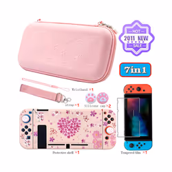 Sakura Pink Portable Storage Bag for Switch Travel Carrying Cherry Blossoms Bag Case for Nintendo SwitchGame - 1