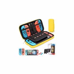 HEYSTOP Switch Carrying Bag for Nintendo Switch Case with  9 in 1 Nintendo Switch Accessories Kit and 6 Pcs Thumb Grip - Yell ...