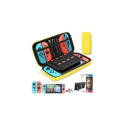HEYSTOP Switch Carrying Bag for Nintendo Switch Case with  9 in 1 Nintendo Switch Accessories Kit and 6 Pcs Thumb Grip - Yellow