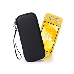 Portable NS Mini Hard EVA Carrying Case Shockproof PU Cover Storage Bag Compatible Nintnedo Switch Lite Game Console Accessories - Black
