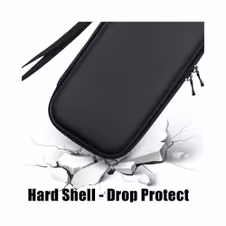Portable NS Mini Hard EVA Carrying Case Shockproof PU Cover Storage Bag Compatible Nintnedo Switch Lite Game Console Accessories - Black