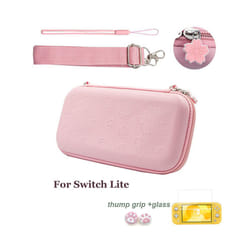 Pink Sakura Flower Skin Shell Carry Bag Switch OLED PU Waterproof Pouch Case Storage Cover Box for Nintendo Switch Console - Pink For Switch Lite