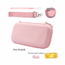 Pink Sakura Flower Skin Shell Carry Bag Switch OLED PU Waterproof Pouch Case Storage Cover Box for Nintendo Switch Console - Pink For Switch OLED