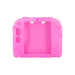 2DS EVA Protector Hard Travel Carry Case cover Pouch bag Clear Touch Film Screen Guard Silicone Case For Nintendo Nintend - Pink silicone case