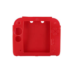 2DS EVA Protector Hard Travel Carry Case cover Pouch bag Clear Touch Film Screen Guard Silicone Case For Nintendo Nintend - Red silicone case