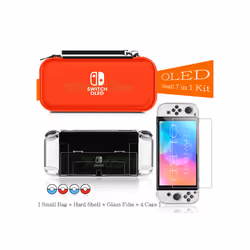 Nintend Switch OLED Covers Storage Bag EVA Case Screen Protector Clear Shell Silicone Caps For Nintendo Switch OLED Accessor ...