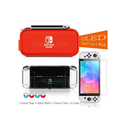 Nintend Switch OLED Covers Storage Bag EVA Case Screen Protector  Clear Shell Silicone Caps For Nintendo Switch OLED Accessories - 7 in 1 E