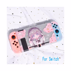 Sakura Matte Transparent TV Dock Hard Case Crystal Shell for Nintendo Switch Oled NS Joy-Con Controller TPU Soft Cover Protec ...
