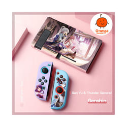 Soft Protective Cover For NS Switch/oled Genshin Anime Characters TPU Material Anti-slide Washable Anti-fall Decorative - Pink