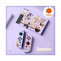 Soft Protective Cover For NS Switch/oled Genshin Anime Characters TPU Material Anti-slide Washable Anti-fall Decorative - Pink