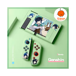Soft Protective Cover For NS Switch/oled Genshin Anime Characters TPU Material Anti-slide Washable Anti-fall Decorative - Gre ...