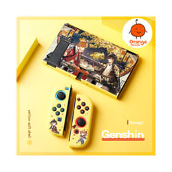 Soft Protective Cover For NS Switch/oled Genshin Anime Characters TPU Material Anti-slide Washable Anti-fall Decorative - Yellow