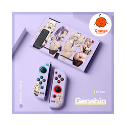 Soft Protective Cover For NS Switch/oled Genshin Anime Characters TPU Material Anti-slide Washable Anti-fall Decorative - Purple2