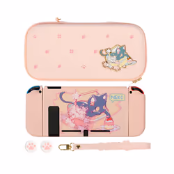 NEKO Cat Switch OLED Case Storage Bag PU Carrying Case Pink Shockproof Shell Switch Hard PC Cover For Nintendo Switch Accesso ...