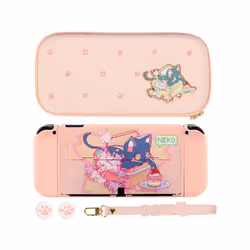 NEKO Cat Switch OLED Case Storage Bag PU Carrying Case Pink Shockproof Shell Switch Hard PC Cover For Nintendo Switch Accesso ...