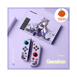 Soft Protective Cover For NS Switch/oled Genshin Anime Characters TPU Material Anti-slide Washable Anti-fall Decorative - Purple1