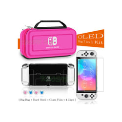 Nintend Switch OLED Covers Storage Bag EVA Case Screen Protector  Clear Shell Silicone Caps For Nintendo Switch OLED Accessories - 7 in 1 C