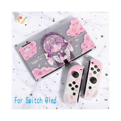 Sakura Matte Transparent TV Dock Hard Case Crystal Shell for Nintendo Switch Oled NS Joy-Con Controller TPU Soft Cover Protector - For Switch oled
