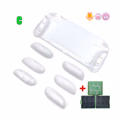 TPU GripCase For Nintendo Switch MaxCarry Protective Case Shell Ergonomic Handle Grip with Replaceable Grips + Game Card - Wh ...