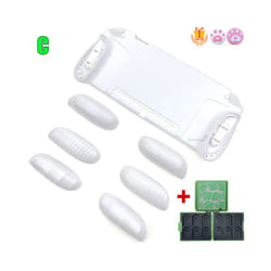 TPU GripCase For Nintendo Switch MaxCarry Protective Case Shell Ergonomic Handle Grip with Replaceable Grips + Game Card - White D