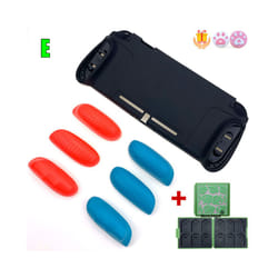 TPU GripCase For Nintendo Switch MaxCarry Protective Case Shell Ergonomic Handle Grip with Replaceable Grips + Game Card - Blue Blue Red F