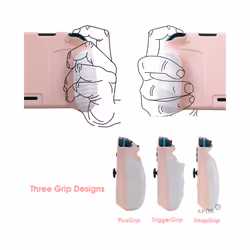 TPU GripCase For Nintendo Switch MaxCarry Protective Case Shell Ergonomic Handle Grip with Replaceable Grips + Game Card - White Pink B