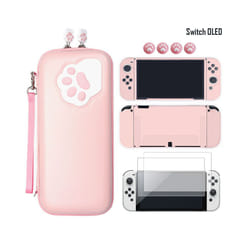 For Nintendo Switch OLED Paw Carry Case Bag Soft Protective Skin Cover For NintendoSwitch OLED Accessories Storage - Pack A