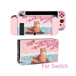 Sakura Matte Transparent TV Dock Hard Case Crystal Shell for Nintendo Switch Oled NS Joy-Con Controller TPU Soft Cover Protector - Switch and Dock