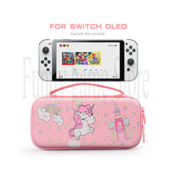 Unicorn Hard Carrying Case for Nintendo Switch & Switch Oled Pink Portable Travel Case Accessory Protective Bag Cover  For - Red