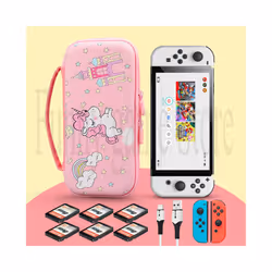 Unicorn Hard Carrying Case for Nintendo Switch & Switch Oled Pink Portable Travel Case Accessory Protective Bag Cover  For - Red