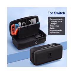 For Nintendo Switch OLED Lite Storage Bag NS Hard Case Box Large Capacity Game Console Portable Bags With Stand Card Slot - N ...