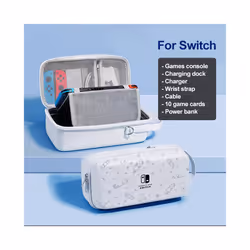 For Nintendo Switch OLED Lite Storage Bag NS Hard Case Box Large Capacity Game Console Portable Bags With Stand Card Slot - N ...