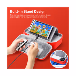 ) For Nintendo Switch OLED Handheld Storage Bag Large CapacityÂ Carrying Hard Case Built-in Bracket for NS Switch Game Accessories - B(SWITCH OLED