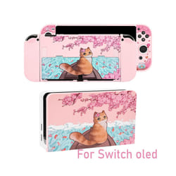 Sakura Matte Transparent TV Dock Hard Case Crystal Shell for Nintendo Switch Oled NS Joy-Con Controller TPU Soft Cover Protecto - Switch oled and Dock