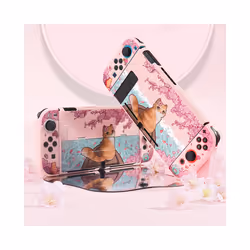 Sakura Matte Transparent TV Dock Hard Case Crystal Shell for Nintendo Switch Oled NS Joy-Con Controller TPU Soft Cover Protecto - Switch oled and Dock