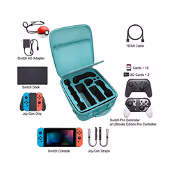Nintend Switch NS Accessories Console Deluxe Carrying Storage Case Nitendo Portable Cover Suitcase for Nintendo Switch Bag - A