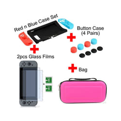 Portable Hard Shell Case for Nintend Switch Water-resistent EVA Carrying Storage Bag for Nitendo switch NS Console Accessories - Pink-8 in 1 Set